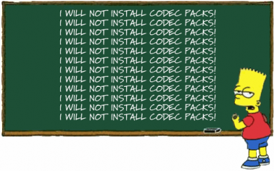 I will NOT install codec packs