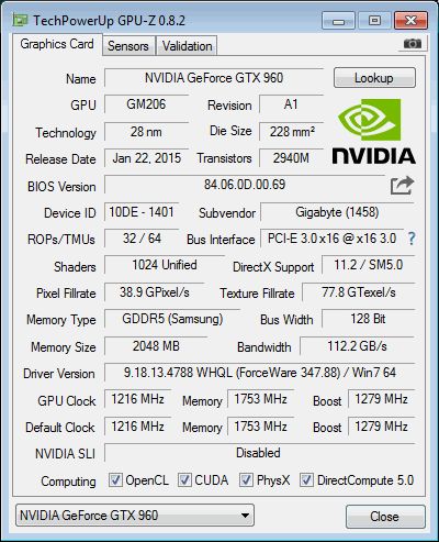 GPU Z adatok
